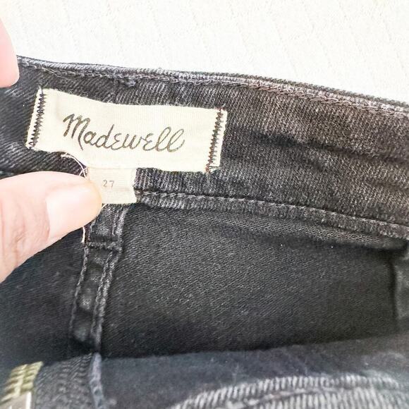 Madewell Black Pencil Mini Skirt Gold Front Zipper Size 27 - Picture 5 of 6